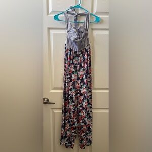 Navy stripes & floral jumpsuit